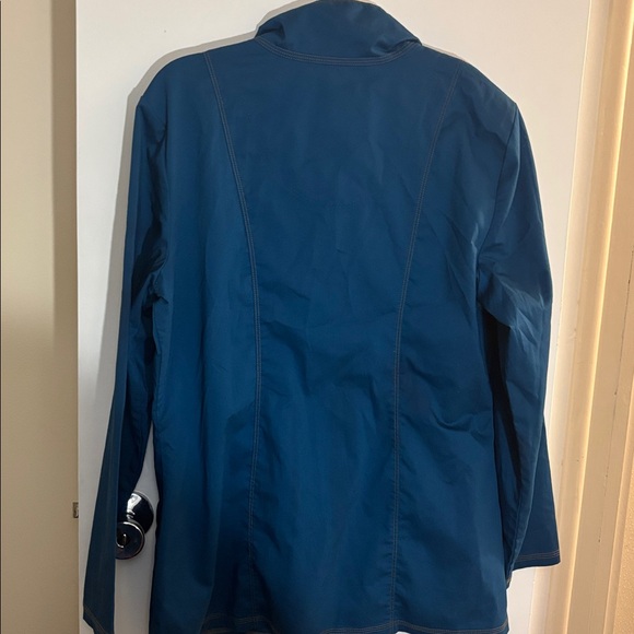 Dickies Nylon Windbreaker Teal Full Zip Size L lab coat /scrubs - Picture 2 of 6